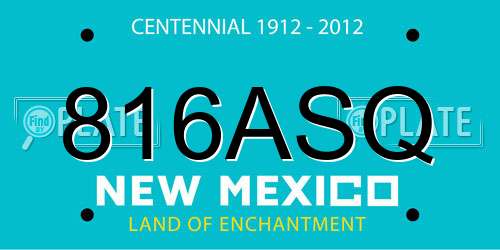 816ASQ New Mexico License Plate