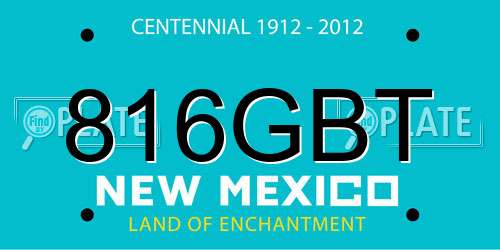 816GBT New Mexico License Plate