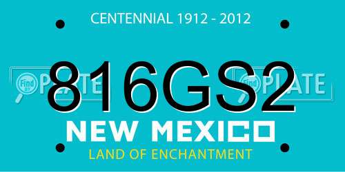 816GS2 New Mexico License Plate