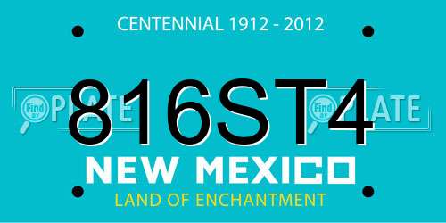 816ST4 New Mexico License Plate