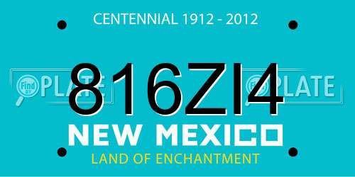 816ZI4 New Mexico License Plate