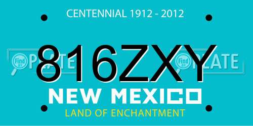 816ZXY New Mexico License Plate