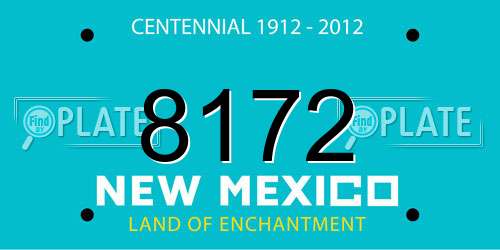 8172 New Mexico License Plate