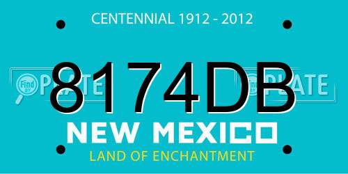 8174DB New Mexico License Plate