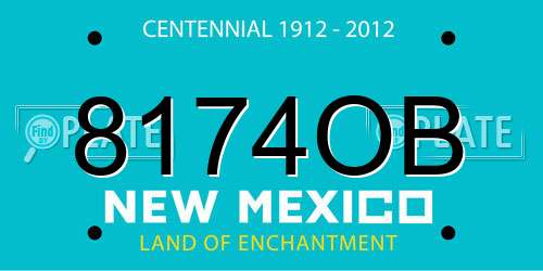 8174OB New Mexico License Plate