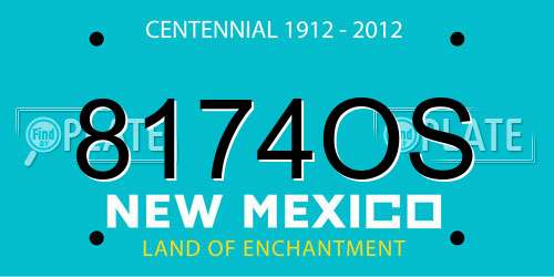 8174OS New Mexico License Plate