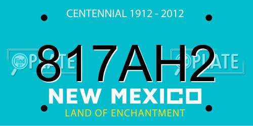 817AH2 New Mexico License Plate