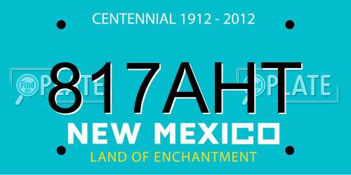 817AHT New Mexico License Plate