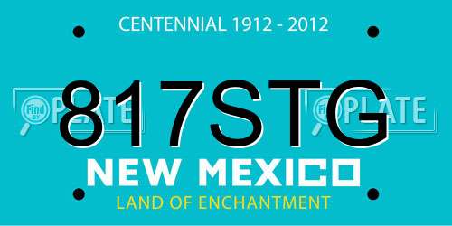 817STG New Mexico License Plate