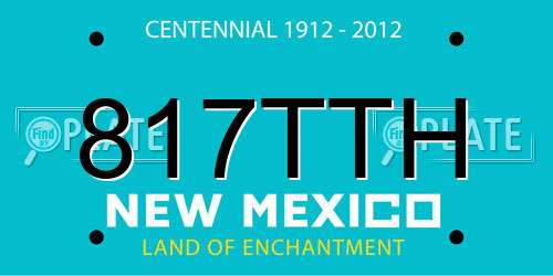 817TTH New Mexico License Plate