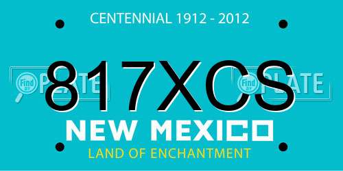 817XCS New Mexico License Plate