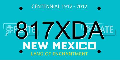 817XDA New Mexico License Plate