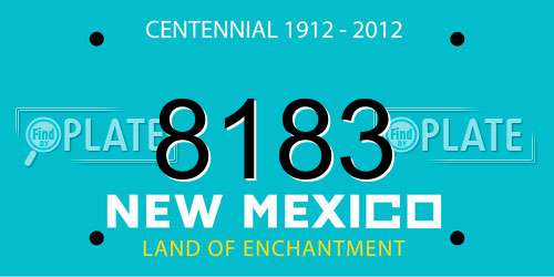 8183 New Mexico License Plate