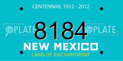 8184 New Mexico License Plate