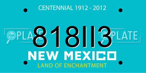 818II3 New Mexico License Plate