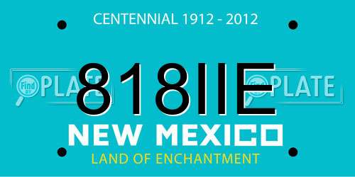 818IIE New Mexico License Plate