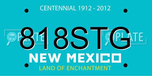 818STG New Mexico License Plate