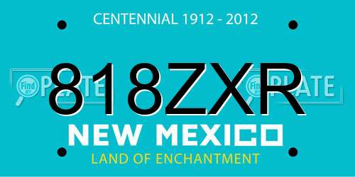 818ZXR New Mexico License Plate