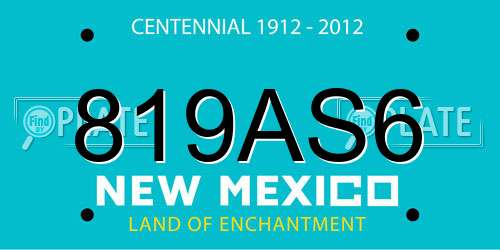 819AS6 New Mexico License Plate