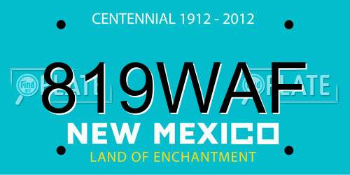 819WAF New Mexico License Plate