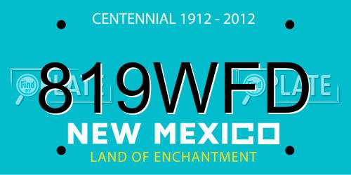 819WFD New Mexico License Plate