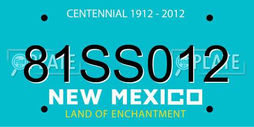 81SS012 New Mexico License Plate