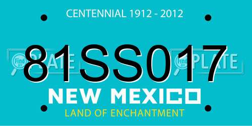 81SS017 New Mexico License Plate