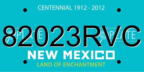 82023RVC New Mexico License Plate