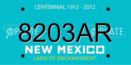 8203AR New Mexico License Plate