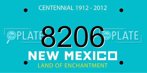 8206 New Mexico License Plate