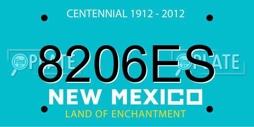 8206ES New Mexico License Plate