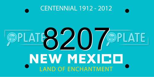 8207 New Mexico License Plate