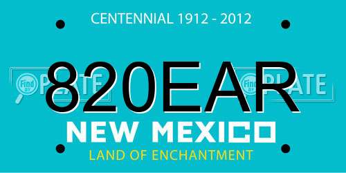820EAR New Mexico License Plate