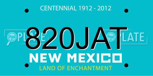 820JAT New Mexico License Plate