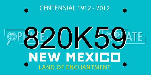 820K59 New Mexico License Plate
