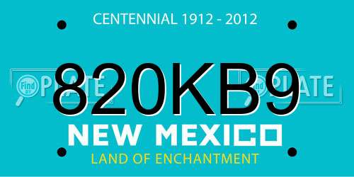 820KB9 New Mexico License Plate