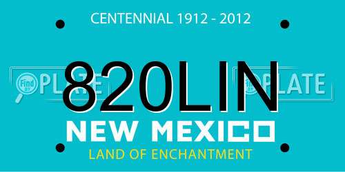 820LIN New Mexico License Plate