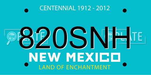 820SNH New Mexico License Plate