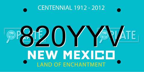 820YYV New Mexico License Plate