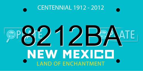 8212BA New Mexico License Plate