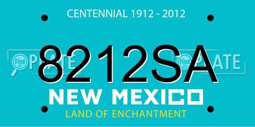 8212SA New Mexico License Plate