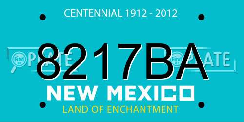8217BA New Mexico License Plate