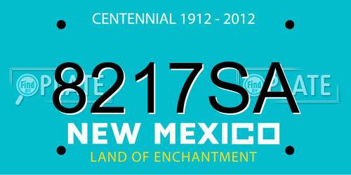 8217SA New Mexico License Plate