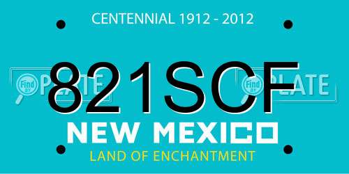 821SCF New Mexico License Plate