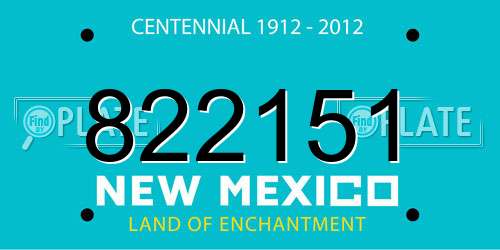 822151 New Mexico License Plate