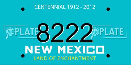 8222 New Mexico License Plate