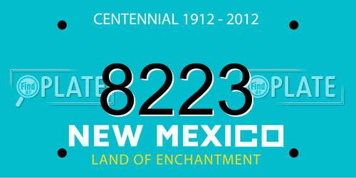 8223 New Mexico License Plate