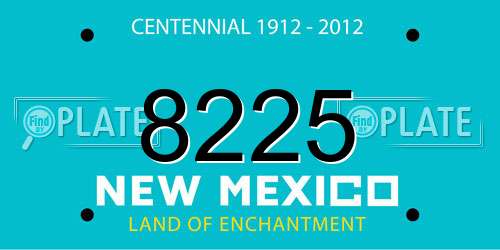 8225 New Mexico License Plate