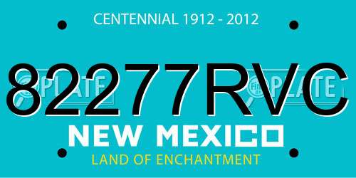 82277RVC New Mexico License Plate