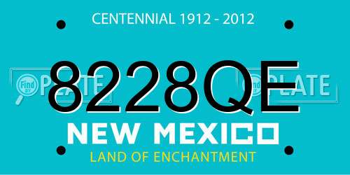 8228QE New Mexico License Plate